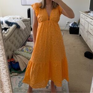 Rails Vibrant Orange Midi Dress